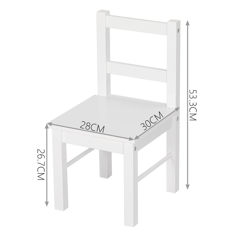 UTEX Child's Wooden Chair Pair for Play or Activity, Set of 2, White â€¦ - Image 3